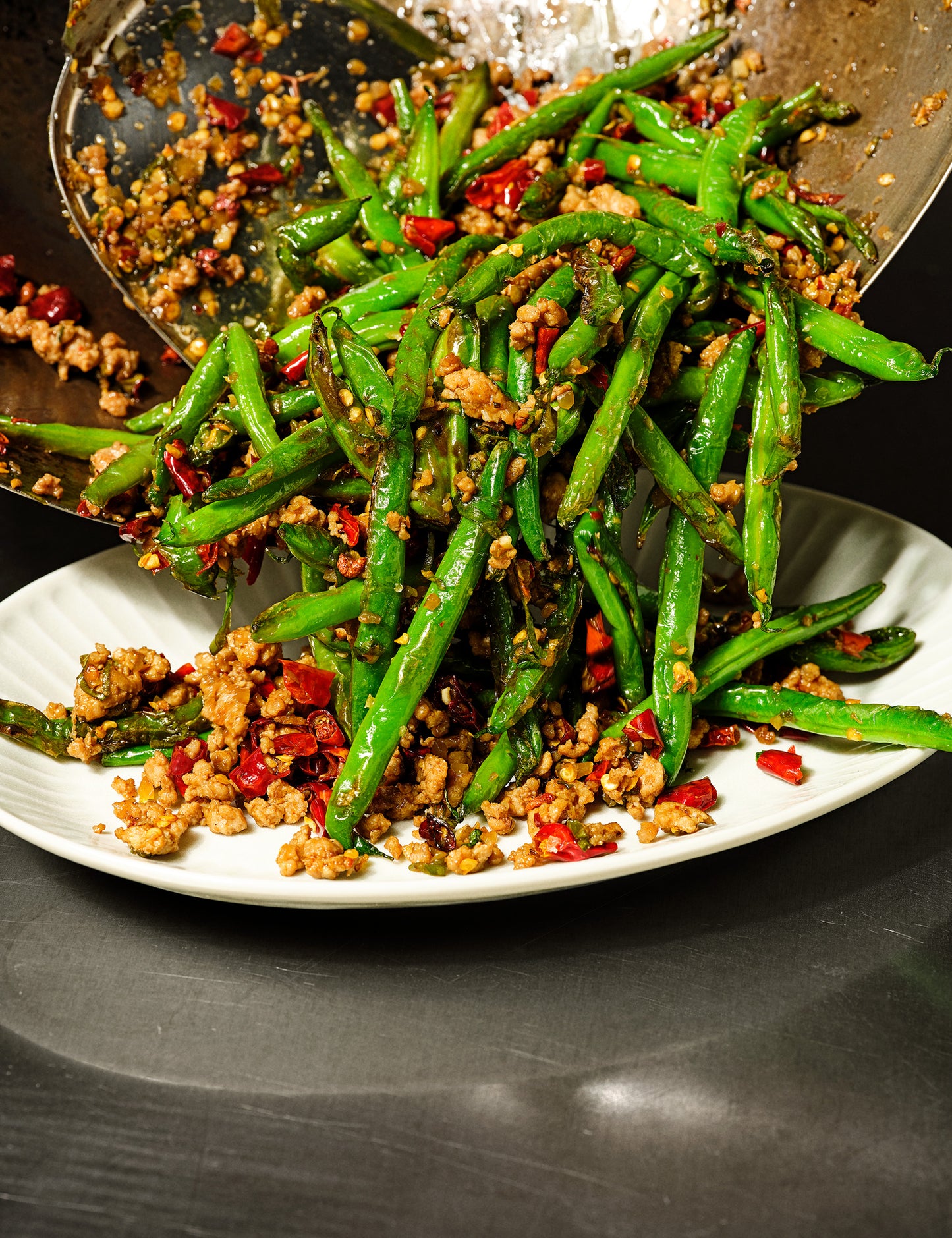 Dry fried grønne bønner – Ganbian Sijidou